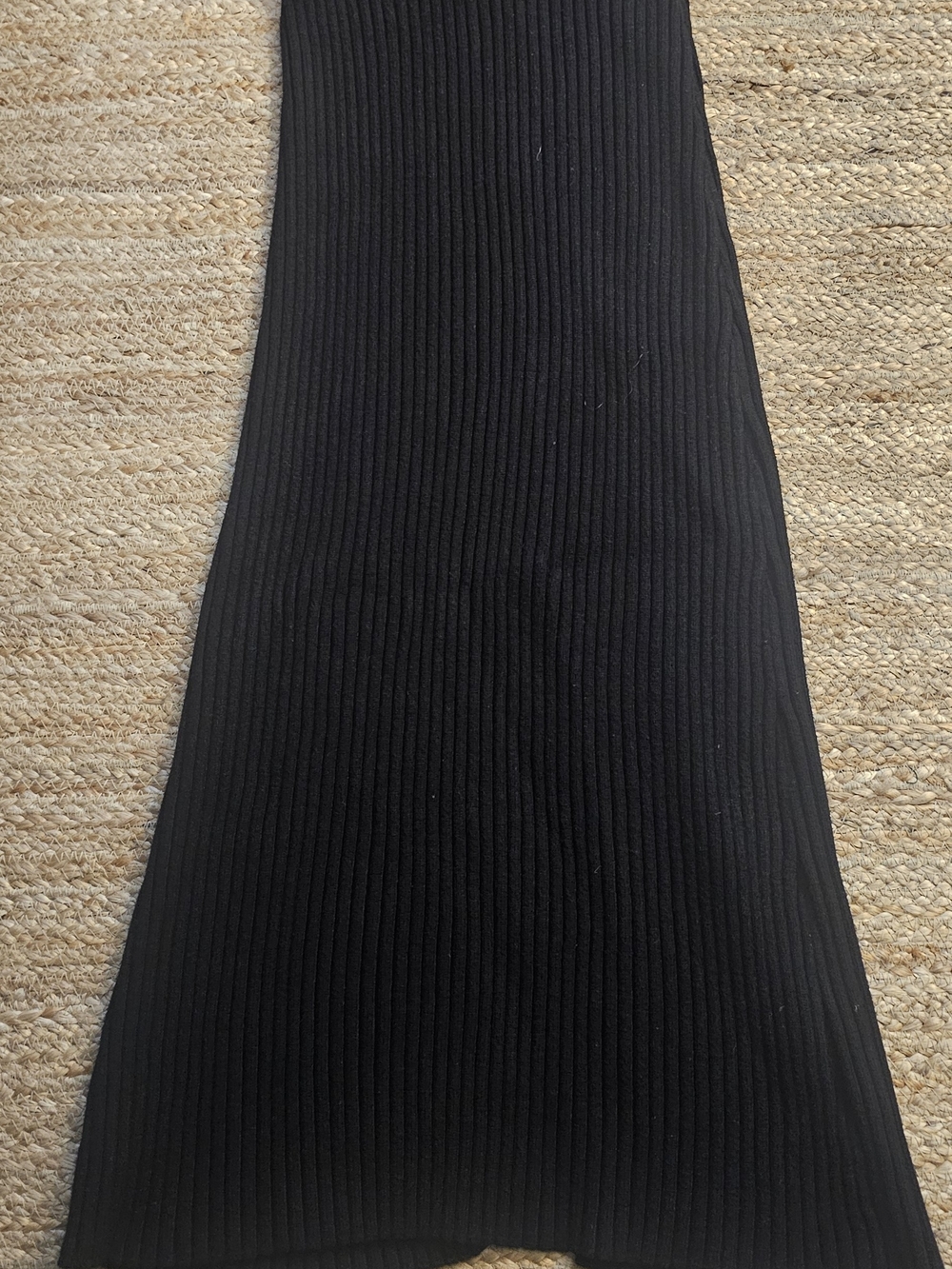 Lrg Black Ribbed Maxi Skirt